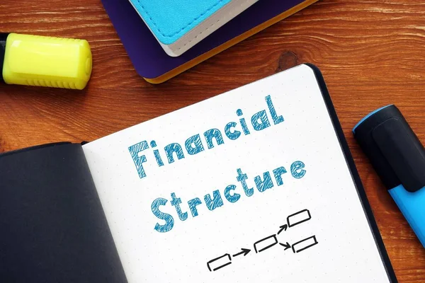 Bedrijfsconcept Financiële Structuur Met Teken Het Blad — Stockfoto