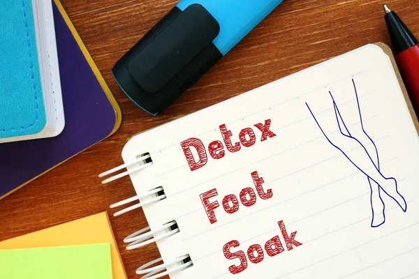 Weightloss concept about Detox Foot Soak with inscription on the page.
