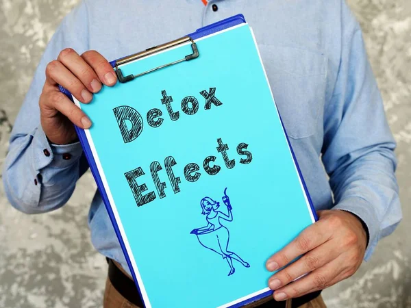 Fogyás Koncepció Detox Effects Felirattal Oldalon — Stock Fotó