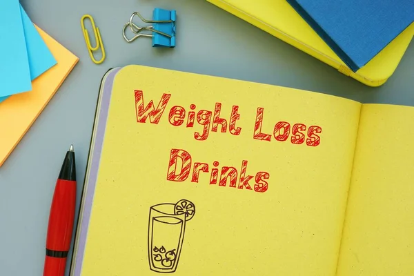 Healthy Concept Meaning Weight Loss Drinks Inscription Piece Paper — Stock Photo, Image