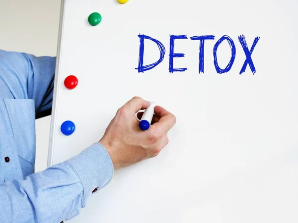 Egészséges Fogalom Detoxikálásról Aláírással Papíron — Stock Fotó