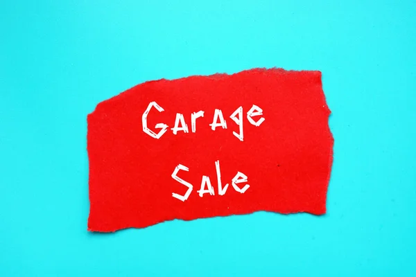 Business concept about Garage Sale with sign on the sheet