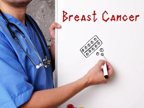 Medical Concept Meaning Breast Cancer Sign Piece Paper — Stock Photo, Image