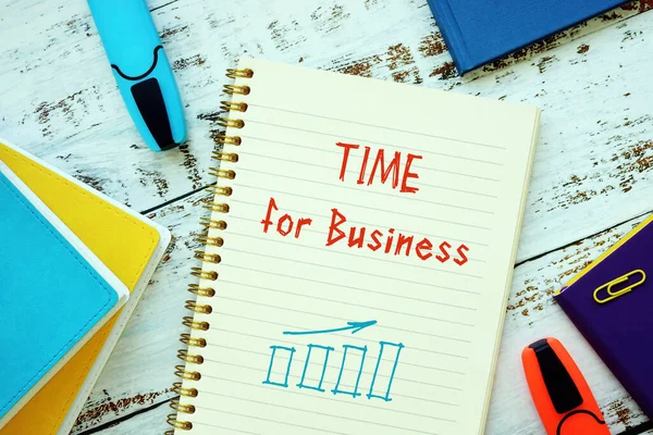 Koncepcja Biznesowa Dotycząca Time Business Napisem Kartce Papieru — Zdjęcie stockowe