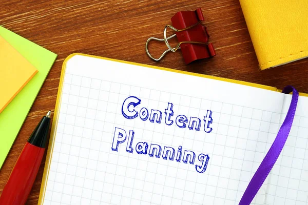 Content Planning sign on the piece of paper