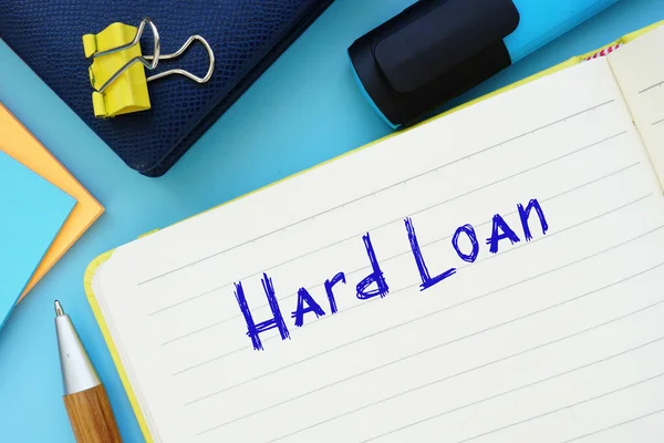Pénzügyi Koncepció Jelentése Hard Loan Aláírással Lapon — Stock Fotó