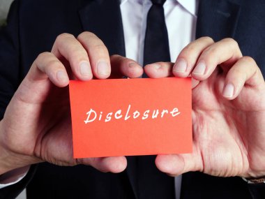 Financial concept about Disclosure  with inscription on the page