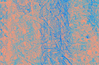 Tasarım için kopya alanı olan soyut mercan ve mavi renk dokusu arkaplanı.