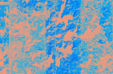 Tasarım için kopya alanı olan soyut mercan ve mavi renk dokusu arkaplanı.