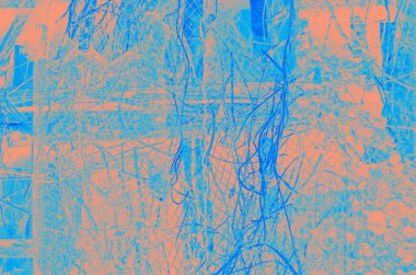 Tasarım için kopya alanı olan soyut mercan ve mavi renk dokusu arkaplanı.