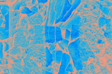 Tasarım için kopya alanı olan soyut mercan ve mavi renk dokusu arkaplanı.