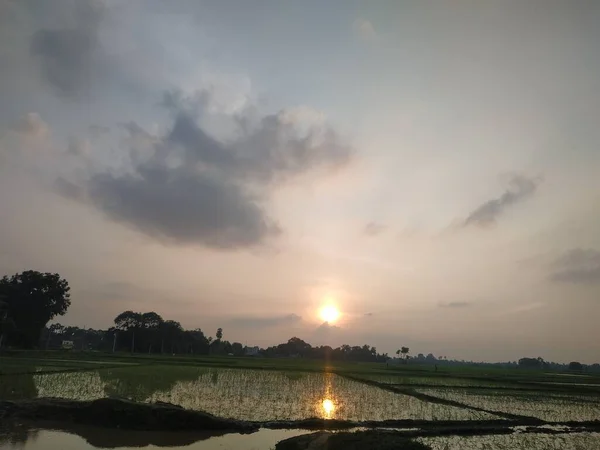 Abend Sonnenuntergang Ansicht Stock Fotos Dieses Foto Wurde Indien Aufgenommen — Stockfoto