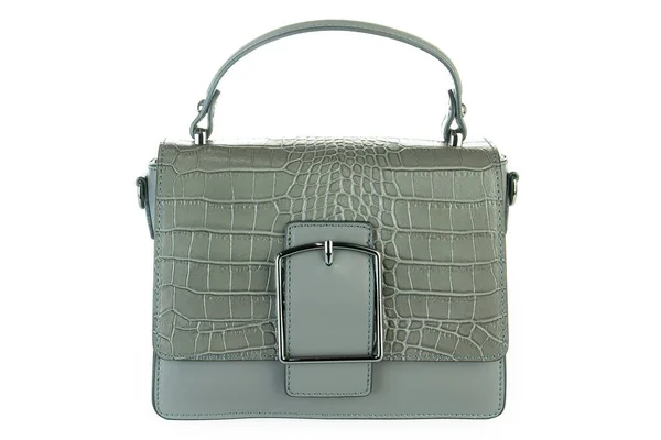 Sac Embrayage Automne Mode Isolé Sur Cuir Blanc — Photo