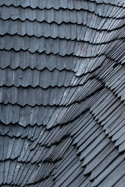 Shingles Roof Wooden Roof Shingled Roof Wooden Tile Roof Complex — Stock Photo, Image