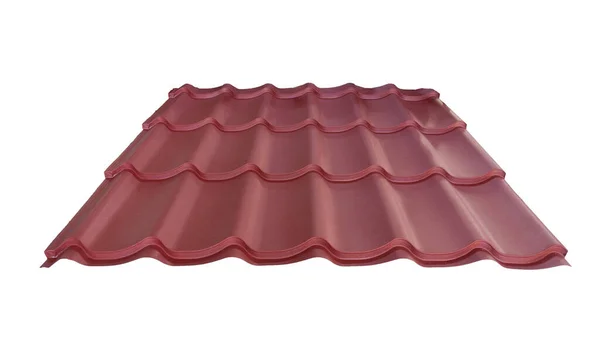 Çatı profili metal renkli ahşap doku beyaz arkaplanda izole edildi