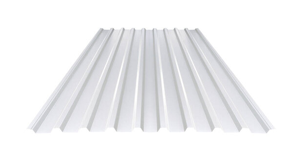 Roof roof profile metal colored wooden texture isolated on white background