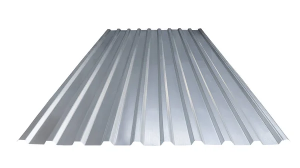 Çatı profili metal renkli ahşap doku beyaz arkaplanda izole edildi