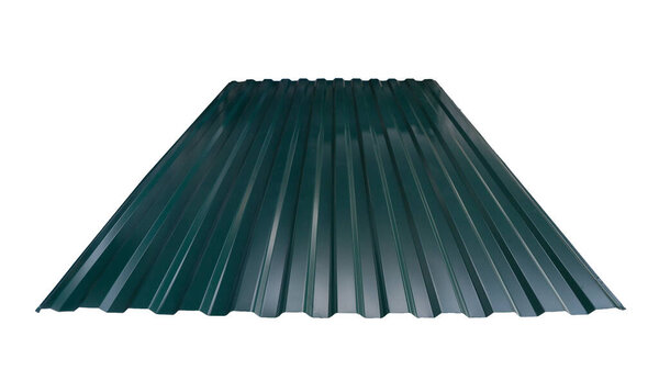 Roof roof profile metal colored wooden texture isolated on white background