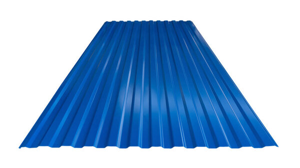 Roof roof profile metal colored wooden texture isolated on white background