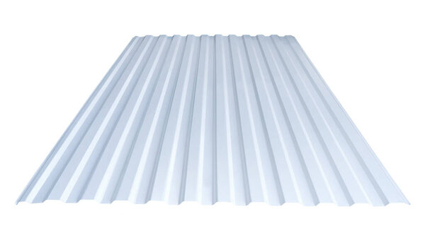 Roof roof profile metal colored wooden texture isolated on white background