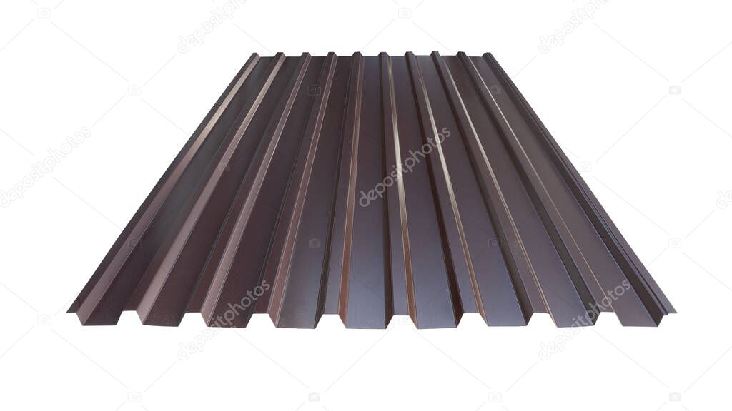 Techo techo perfil metal color madera textura aislada sobre fondo