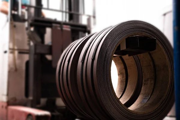 Worker at factory measures works metal production industrial