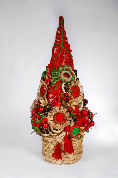 Cones Mesa Árvore Natal Mini Decoração Para Celebração Ano Novo Fotografias De Stock Royalty-Free