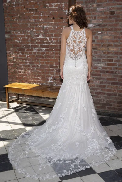 Nueva York Abril 2018 Una Modelo Posa Maggie Sottero Bridal — Foto de Stock