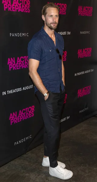 Nova York Agosto 2018 Alexander Skarsgard Participa Actor Prepares New — Fotografia de Stock