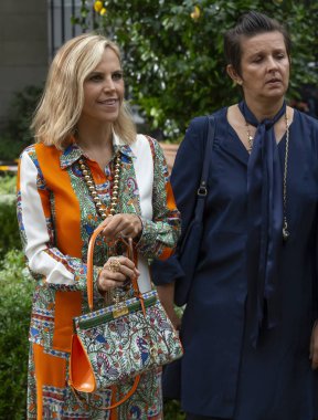 New York, Ny - 07 Eylül 2018: Tasarımcı Tory Burch pozlar Tory Burch bahar yaz 2019 moda gösterisi New York moda haftası sırasında önce