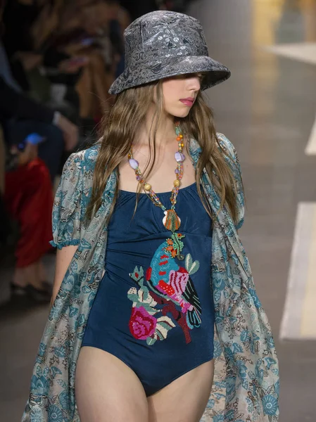 New York Eylül 2018 Anna Sui Bahar Yaz 2019 Moda — Stok fotoğraf