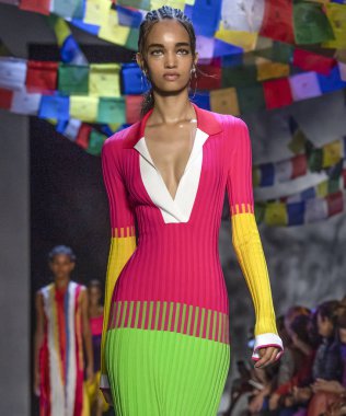 New York, Ny - 09 Eylül 2018: Ellen Rosa New York moda haftası sırasında Prabal Gurung bahar yaz 2019 defile pist yürür