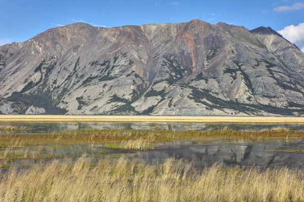 Θέα Στη Λίμνη Kluane Teritory Yukon Καναδάς — Φωτογραφία Αρχείου