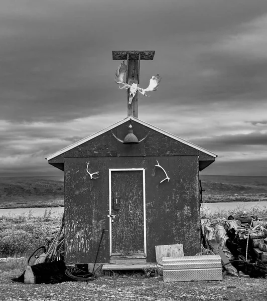 Widok Konstrukcji Happy Valley Camp Dalton Highway Alaska Stany Zjednoczone — Zdjęcie stockowe