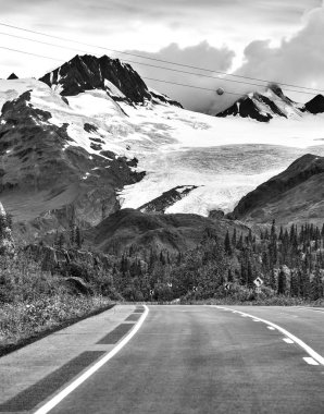 Valdez, Alaska yakınındaki Prince William Sound Worthington buzulun bir görünüm