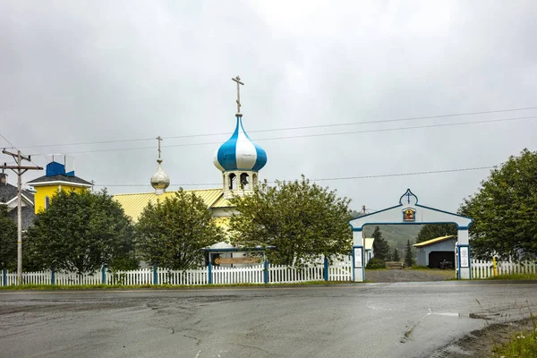 Nicholaevsk Aug 2018 View Church Nicholas Russian Orthodox Church Nikolaevsk — Stock Photo, Image