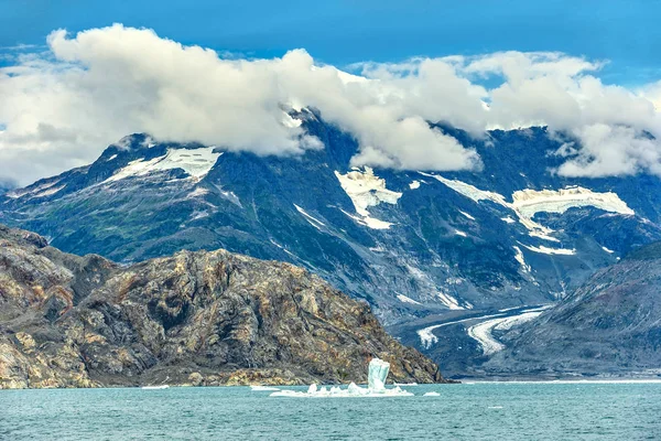 Iceberg Flotte Dans Baie Columbia Sur Détroit Prince William Alaska — Photo