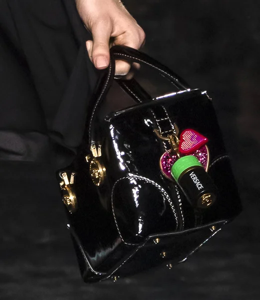 New York December 2018 Model Bag Detail Walks Runway Versace — Stock Photo, Image