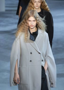 New York, New York - 11 Şubat 2019: Aivita müze 3.1 Phillip Lim sonbahar kış 2019 defile pist yürür