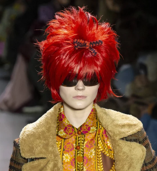 New York, New York - 11 Şubat 2019: Lucan Gillespie Anna Sui sonbahar kış 2019 defile pist yürür