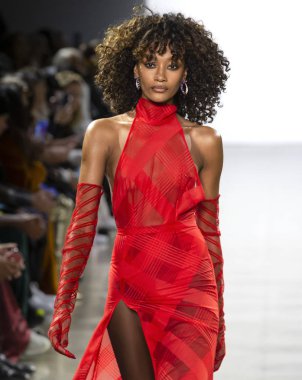 Laquan Smith 2019 sonbahar kış pist Haritayı New York City