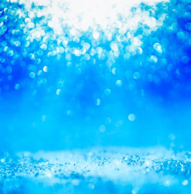 Bulanık mavi arkaplan ve sönmüş ışıklar