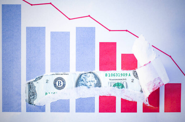 torn sheet with diagram. business concept. do not give up