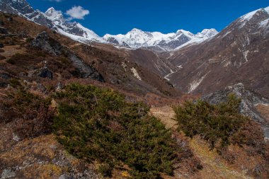 GOKYO, NEPAL - CIRCA ECTOBER 2013: Gokyo ve Machhermo arasında Ekim 2013 'te.