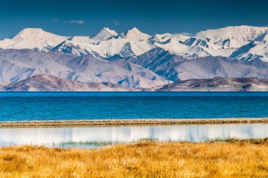 Beautiful view of  Karakul lake in Pamir in Tajikistan clipart