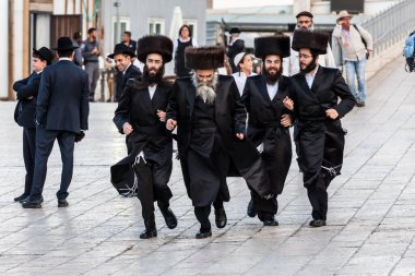 JERUSALEM, ISRAEL - CIRCA MAYIS 2018: Kudüs 'teki Batı Duvarı manzarası, İsrail yaklaşık Mayıs 2018' de Kudüs 'te.