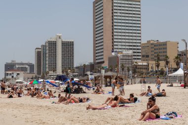 TEL AVIV, ISRAEL - CIRCA MAYIS 2018: İsrail 'deki Tel Aviv' in güzel manzarası Mayıs 2018 civarında Tel Aviv 'de.