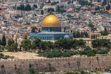 JERUSALEM, ISRAEL - CIRCA MAYIS 2018: Kudüs şehrinin muhteşem manzarası Mayıs 2018 'de Kudüs' te.