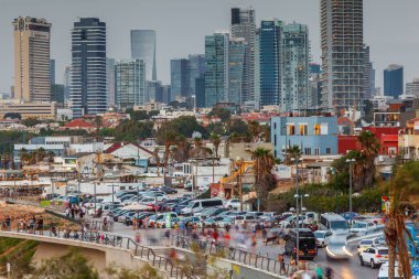 TEL AVIV, ISRAEL - CIRCA MAYIS 2018: İsrail 'deki Tel Aviv' in güzel manzarası Mayıs 2018 civarında Tel Aviv 'de.