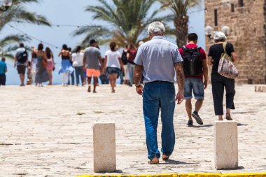 TEL AVIV, ISRAEL - CIRCA MAYIS 2018: İsrail 'deki Tel Aviv Eski Jaffa' nın güzel manzarası Mayıs 2018 civarında Tel Aviv 'de.